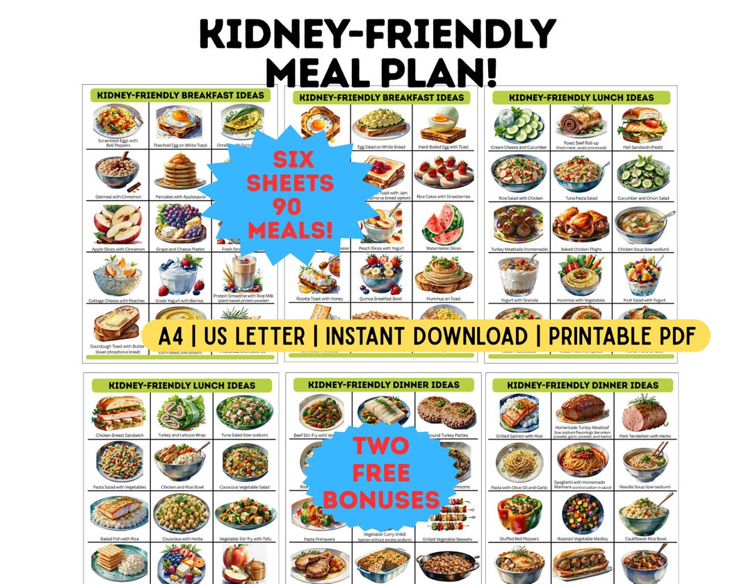 Renal Diet Meal Ideas Chart | Kidney Diet Food List | Healthy Breakfast ...