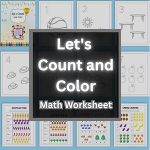 Let&#39;s Count and Color Math Worksheet | Fun Printable Learning Activity for Kids