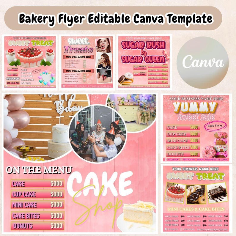 Bakery Flyer Editable Canva Template - Etsy