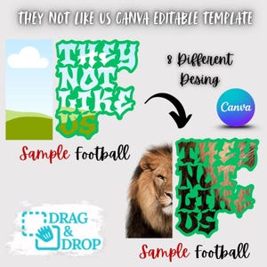 8 They not like us Canva Editable Template | 8 Different Design | They not like us Canva Frame | Canva Drag and Drop | Trending Frame