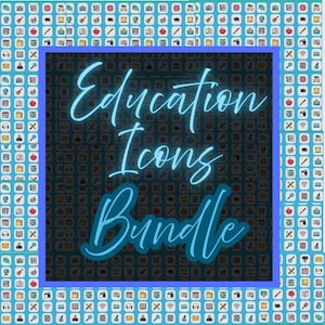 Education Icons Bundle | Printable School & Learning Icons for Teachers, Planners, Worksheets | Digital Download PNG SVG