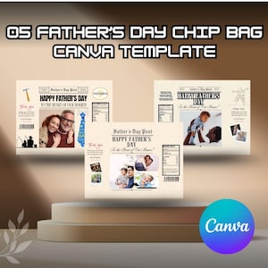 Canva チップバッグテンプレート | パーティーの記念品にぴったりの編集可能なお菓子バッグ | 誕生日印刷可能 | 無料素材付き | すぐにダウンロード