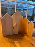 Little Wooden Houses / Village for crafts / Blank and plain for your own creations!