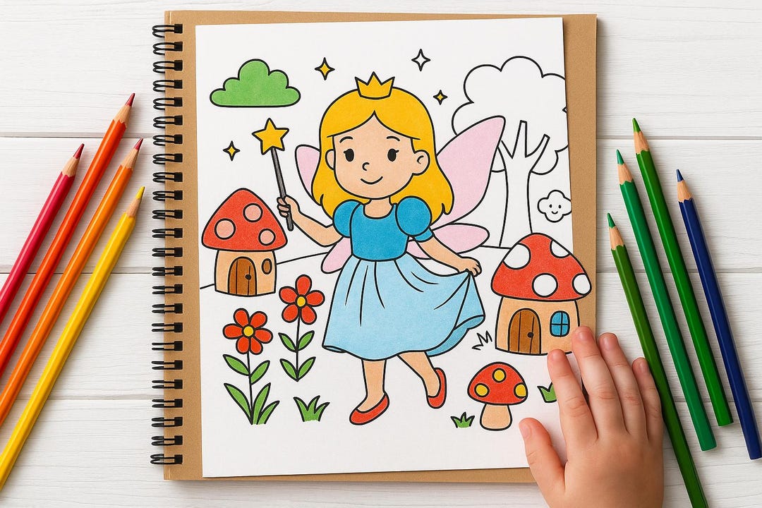 Fairy World Coloring Pages – 3 Magical Printables for Kids - Etsy