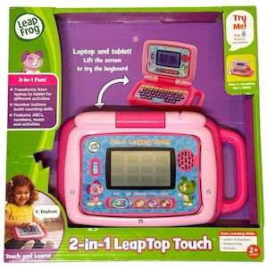 2017 Vtech Leap Frog 2 in 1 LeapTop Touch Pink New Learning Laptop Tablet