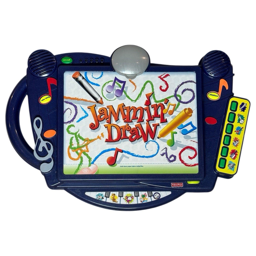 Rare 1999 Fisher Price Jammin Draw Musical Drawing Interactive Activity ...