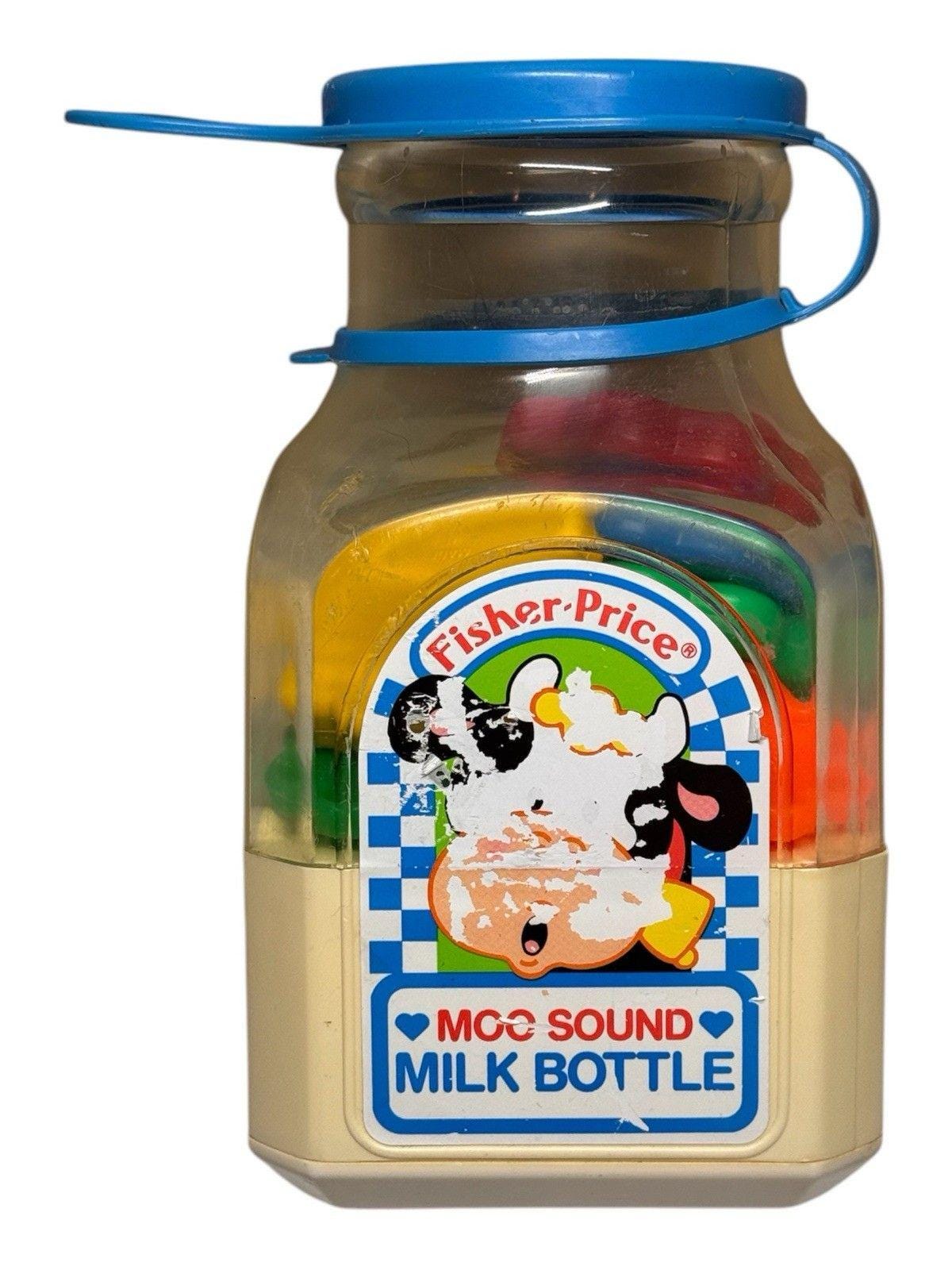 Vintage 1990 Fisher Price Moo Sound Milk Bottle Jug 8 Cookies