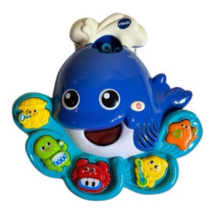 Rare 2013 VTech Bubbles The Learning Whale Bath Toy Bubble Blower Tested