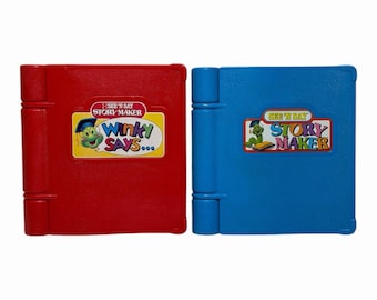 Vintage 1991 Mattel See N Say Story Maker 1 & 2 Electronic Talking Books Set