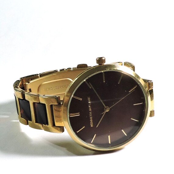 Ladies Kenneth Jay Lane Stainless Steel Watch Black Bronze