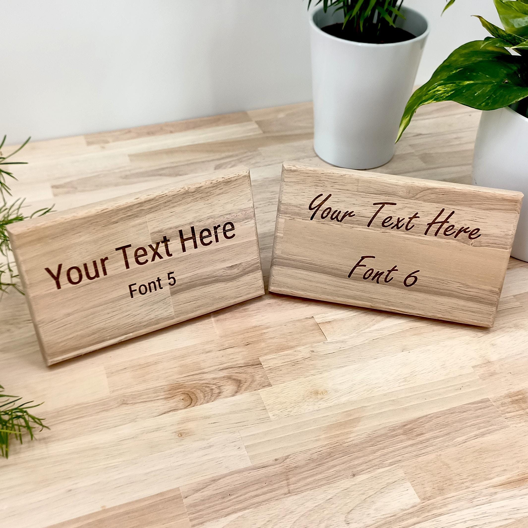 thumbnail image 2 of Personalised Custom Text Engraved Wooden String Sign Plaque - Hardwood - 10 Fonts 2 of 6