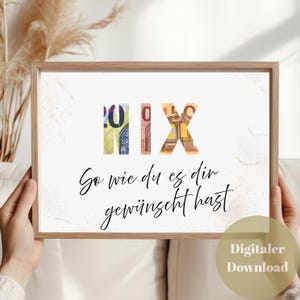 Geldgeschenk NIX zum Geburtstag – Geldgeschenk Geburtstag | Geburtstagsgeschenk | Last Minute Geschenk zum Geburtstag PDF Sofort Download