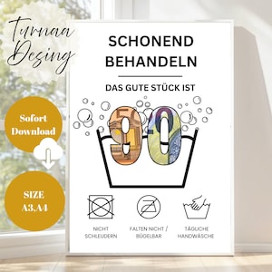Geldgeschenk 90 Geburtstag | A4 A3 | Geld kreativ verschenken | Das gute Stuk is 90 | Last-Minute-cadeau van de dag | Pdf
