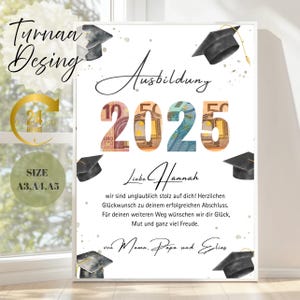 Personalisierte Geldgeschenk Ausbildung 2025 | Abschluss Geschenk zum Ausdrucken | Geschenkidee für Azubis & Schulabgänger  DIY Geldgeschenk