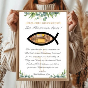 Personalisiertes Kommunion Geschenk mit Geldfach|  kreatives geschenk kommunion  für Mädchen und Jungen | Digitaler Sofort Download | PDF A4