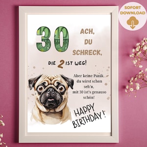 Geldgeschenk zum 30 Geburtstag | A4 A3 | Geld kreativ verschenken | lustiges geschenk | letzte Minute Geschenk zum geburtstagsgeschenk frau