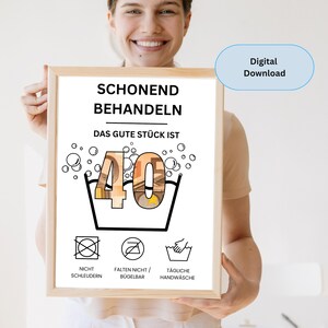Geldgeschenk zum 40 Geburtstag | A4 | Geld kreativ verschenken | Das gute Stück ist 40 |Geldgeschenk Geburtstag |geburtstagsgeschenk cadeau
