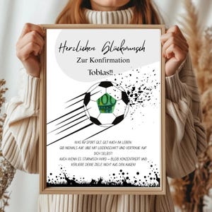 Geldgeschenk zur Kommunion für kommunion geschenk junge Fußball-Look - Coole Vorlagen zum selbst Ausdrucken   geschenk kommunion madchen