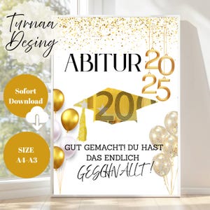 ABITUR Geldgeschenk, Geschenk zum Abi Abschluss Schule, Last Minute Geldscheine Geschenk zum Selbstausdrucken