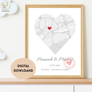 Personalisierte Karte - Verlobung Geschenk, Karte Drucke Jeder Ort, Stadt Karte, Stadt Karte, Liebe Karte Druck, Karte Geschenk, Karte Drucke Poster