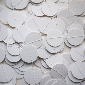 Paper Circles Garland 5 yards 15 feet Pure White Ready to Ship image 1