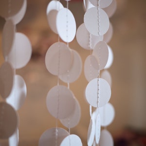Paper Circles Garland 5 yards 15 feet Pure White Ready to Ship image 3