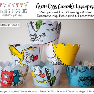 Cupcake Wrappers - Grüne Eier & Schinken - Versandfertig