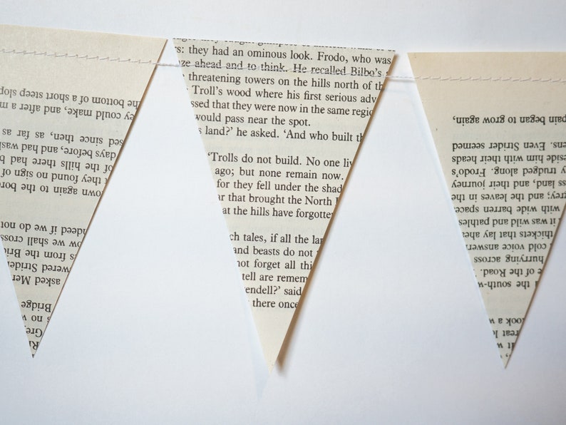 Book Bunting The Lord of the Rings Wedding, Baby shower, Bridal Shower, Nursery, Dorm Room Decor Paper Decor Ready to ship image 6