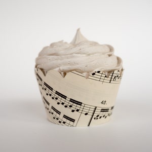 Vintage Sheet Music Cupcake Wrappers - Party Supplies- Wedding ...