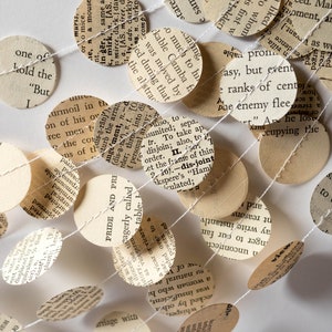Vintage Book Garland - Wedding, Baby shower, Bridal Shower, Birthday Party - Book Decoration - Paper Decor -  Ready to ship