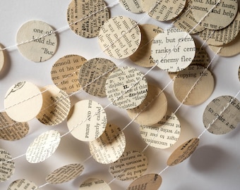 Vintage Book Garland - Wedding, Baby shower, Bridal Shower, Birthday Party - Book Decoration - Paper Decor -  Ready to ship