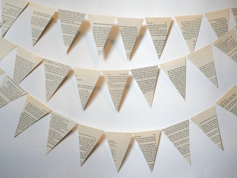 Book Bunting The Lord of the Rings Wedding, Baby shower, Bridal Shower, Nursery, Dorm Room Decor Paper Decor Ready to ship image 2