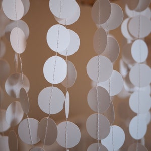 Paper Circles Garland 5 yards 15 feet Pure White Ready to Ship image 5