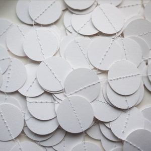 Paper Circles Garland 5 yards 15 feet Pure White Ready to Ship image 4