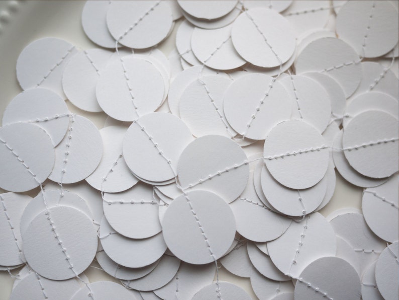 Paper Circles Garland 5 yards 15 feet Pure White Ready to Ship image 4