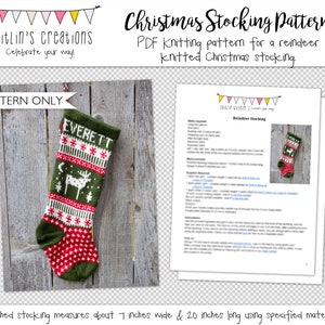 Peut inclure: Un patron de tricot PDF pour une chaussette de Noël en forme de renne. Le patron comprend des instructions pour tricoter une chaussette verte et rouge avec un motif de renne. La chaussette finie mesure 18 cm de large et 51 cm de long.