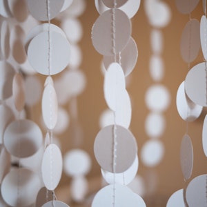 Paper Circles Garland 5 yards 15 feet Pure White Ready to Ship image 2