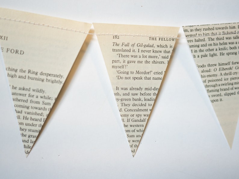 Book Bunting The Lord of the Rings Wedding, Baby shower, Bridal Shower, Nursery, Dorm Room Decor Paper Decor Ready to ship image 4