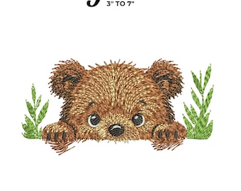 Teddy Bear Embroidery Design: Baby Boy Animal Applique (9 Sizes, Instant Download)