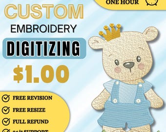 Custom Embroidery Digitizing Service: Logo, Image, & Artwork