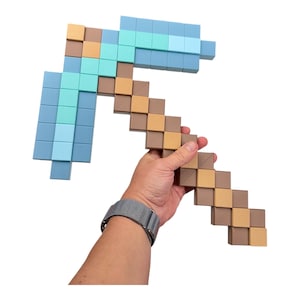 Kit d'accessoires de pioche Pixel Craft inspiré de Minecraft, outil de cosplay pour joueur de style bloc, présentoir de collection