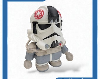 Star Wars Inspired AT-AT Driver Figure Kit, Imperial Pilot Display Model, Sci-Fi Desk Decor
