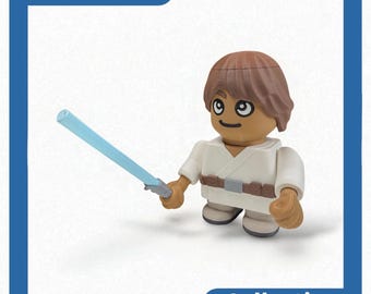 Star Wars Inspired Luke Skywalker Figure Kit, Jedi Collector Display Model, Sci-Fi Desk Decor