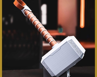 Kit di oggetti di scena del martello di Thor, Mjolnir - Decorazione per sala giochi ispirata agli Avengers