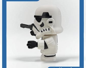 Star Wars Inspired Stormtrooper Figure Kit, Sci-Fi Collector Display Model, Galactic Desk Decor