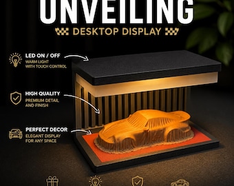 Porsche 911 Turbo 964 Unveiling Display – LED Desk Decor, Touch Light Showcase