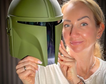 Mandalorian Helmet Cosplay – Custom Size Wearable Helmet with Visor and Soft Padding, Bounty Hunter Costume Helmet