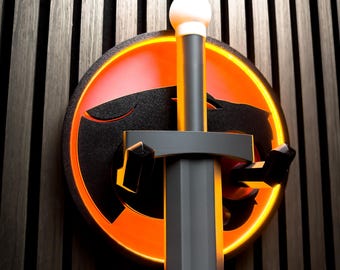 ThunderCats Inspired Sword Holder, Eye of Thundera LED Wall Display, Fantasy Collector Decor