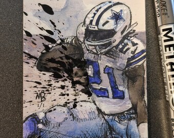 Ezekiel Elliott Custom Art Sportkarte