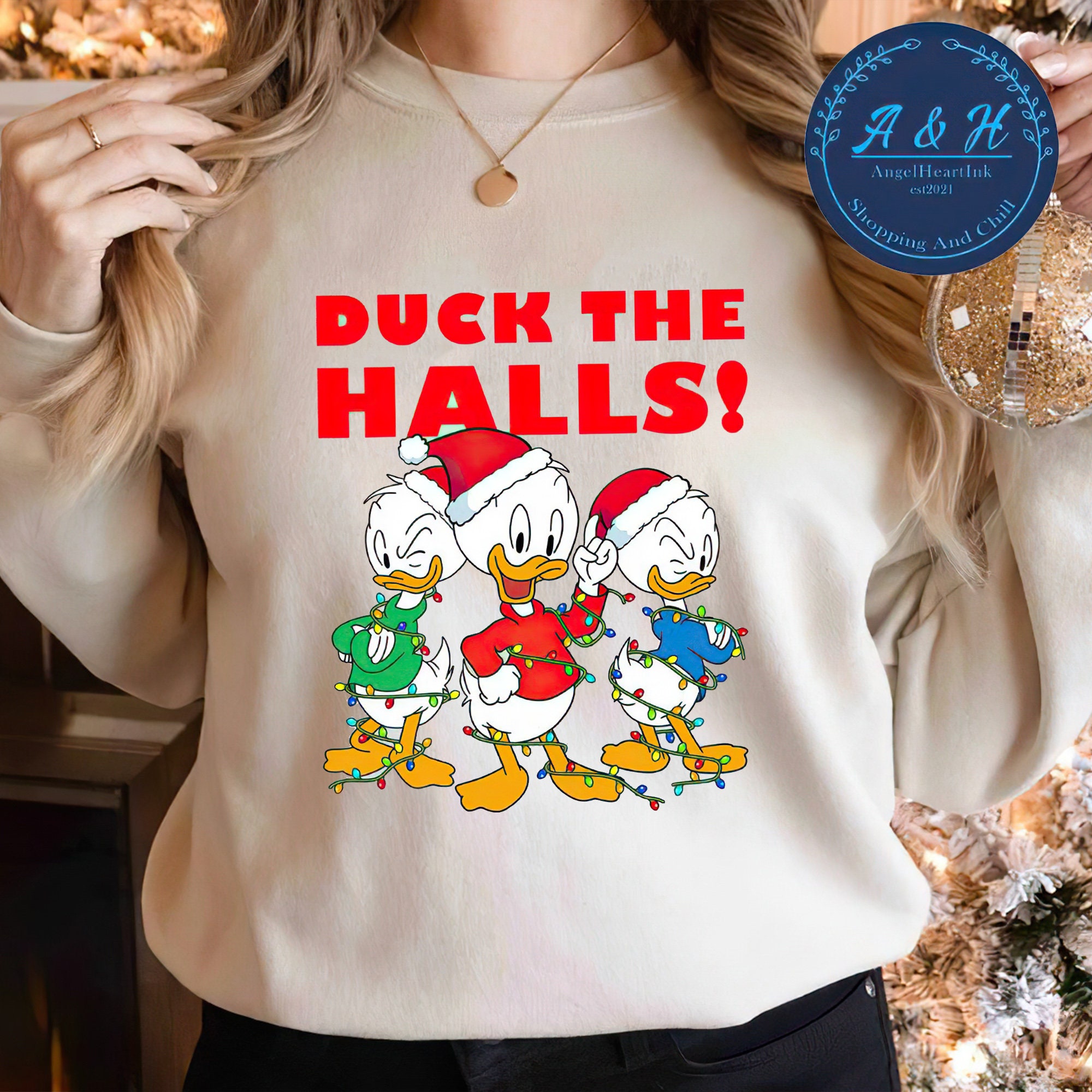 Discover Disney Ducktales Duck The Halls Sweatshirt, Huey Dewey and Louie Sweatshirt
